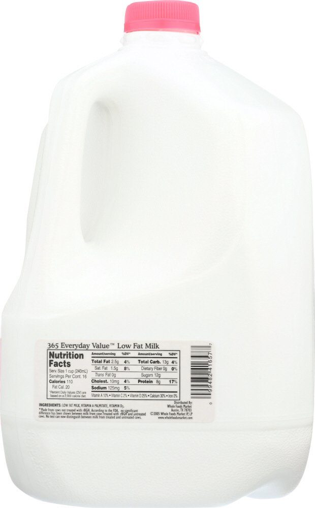 365 Everyday Value, Low Fat 1% Milk, Gallon, 128 oz