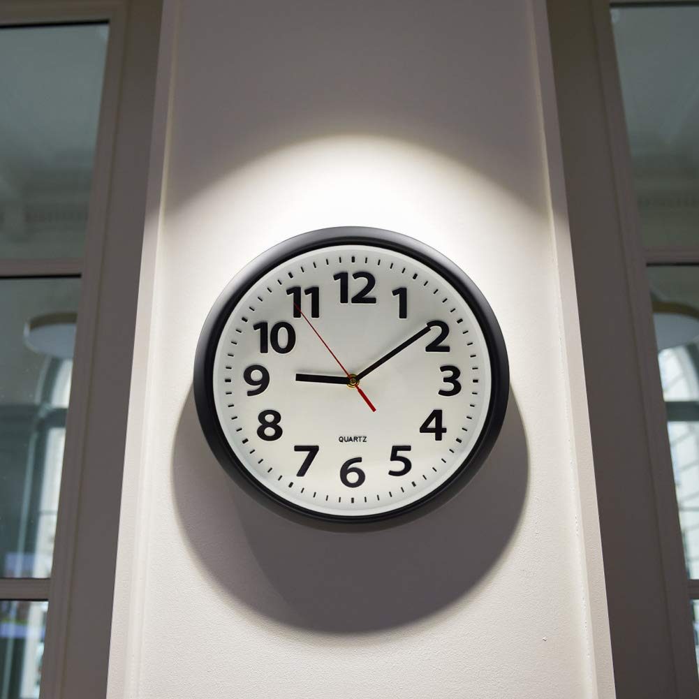 UMI. Essentials Silent Non Ticking Wall Clock, Black (Set of 2)