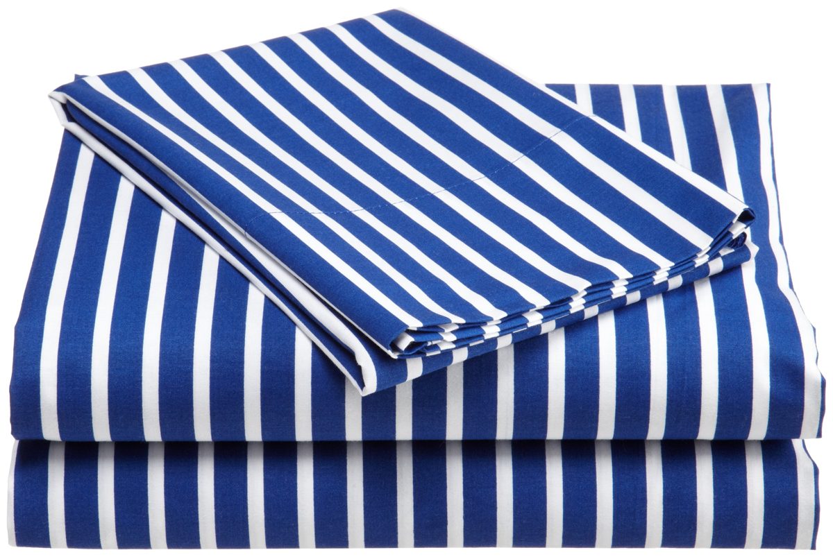 Pinzon Kids Printed Blue Stripe Twin XL Sheet Set