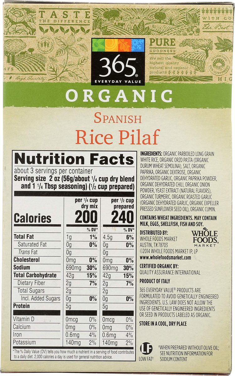 365 Everyday Value, Organic Rice Pilaf, Spanish Style, 6.1 oz