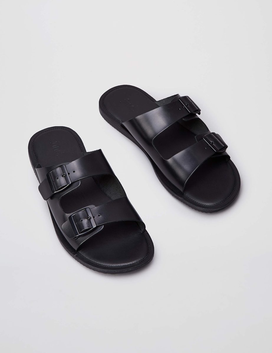 Amazon Brand - find. Men's Open Toe Sandals, Black (Rio Black), 12 UK