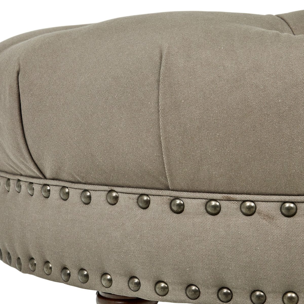 Amazon Brand – Stone & Beam Janelle Button Tufted Ottoman, 37"W, Smoke
