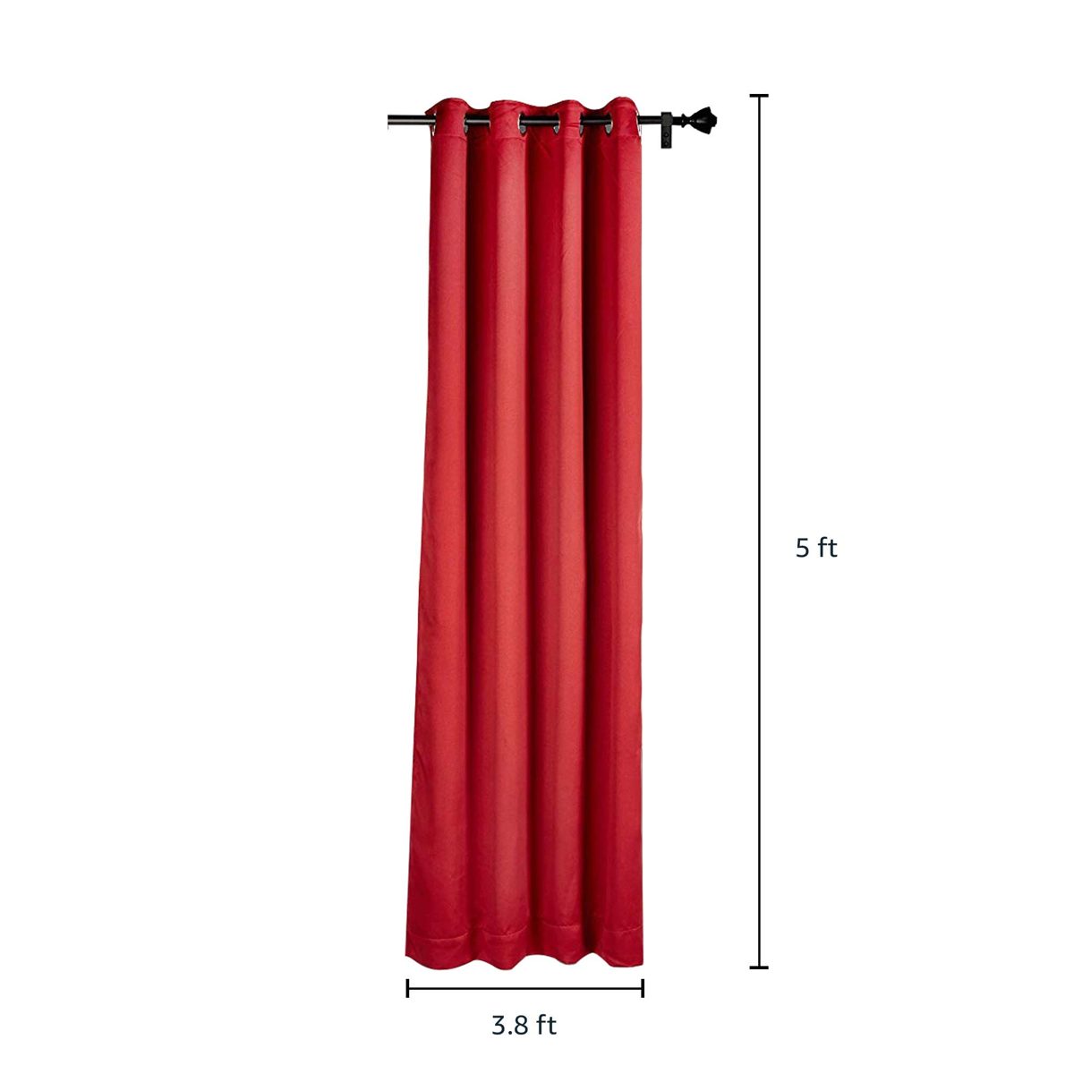 Amazon Brand - Solimo Room Darkening Blackout Window Curtain, 5 Feet, Set of 2 (Maroon)