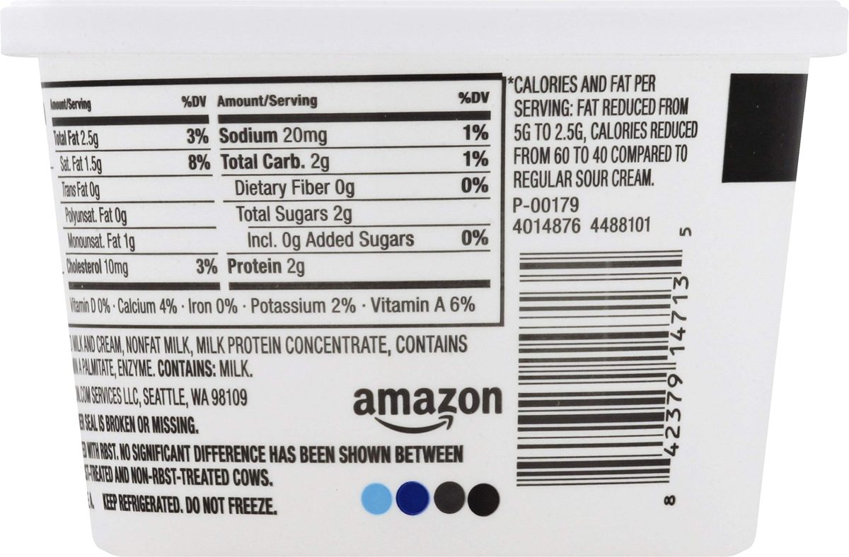 Amazon Brand - Happy Belly Light Sour Cream, Kosher, 16 Ounce
