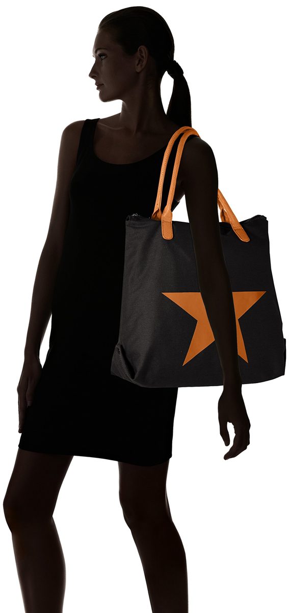 handbag Stella, Black Cognac