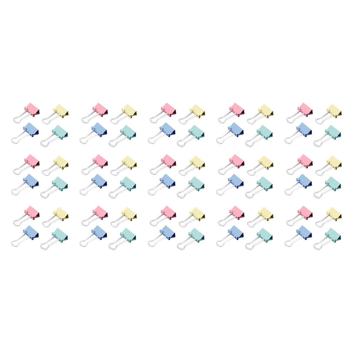 AmazonBasics Coloured Binder Clips, Pack of 60 (19 mm)