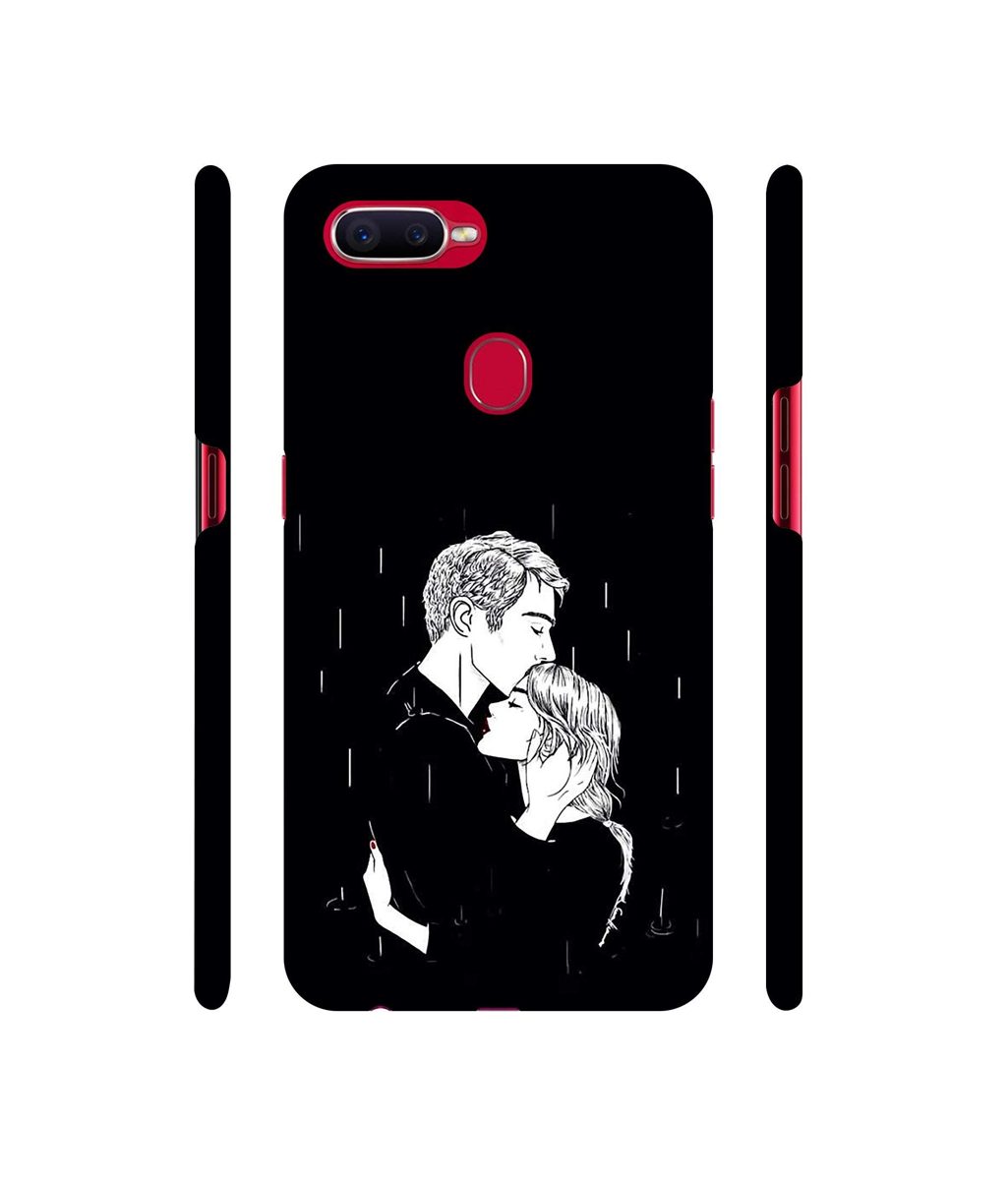 Amazon Brand - Solimo Designer Couples Standing in Rain 3D Printed Hard Back Case Mobile Cover for Oppo F9