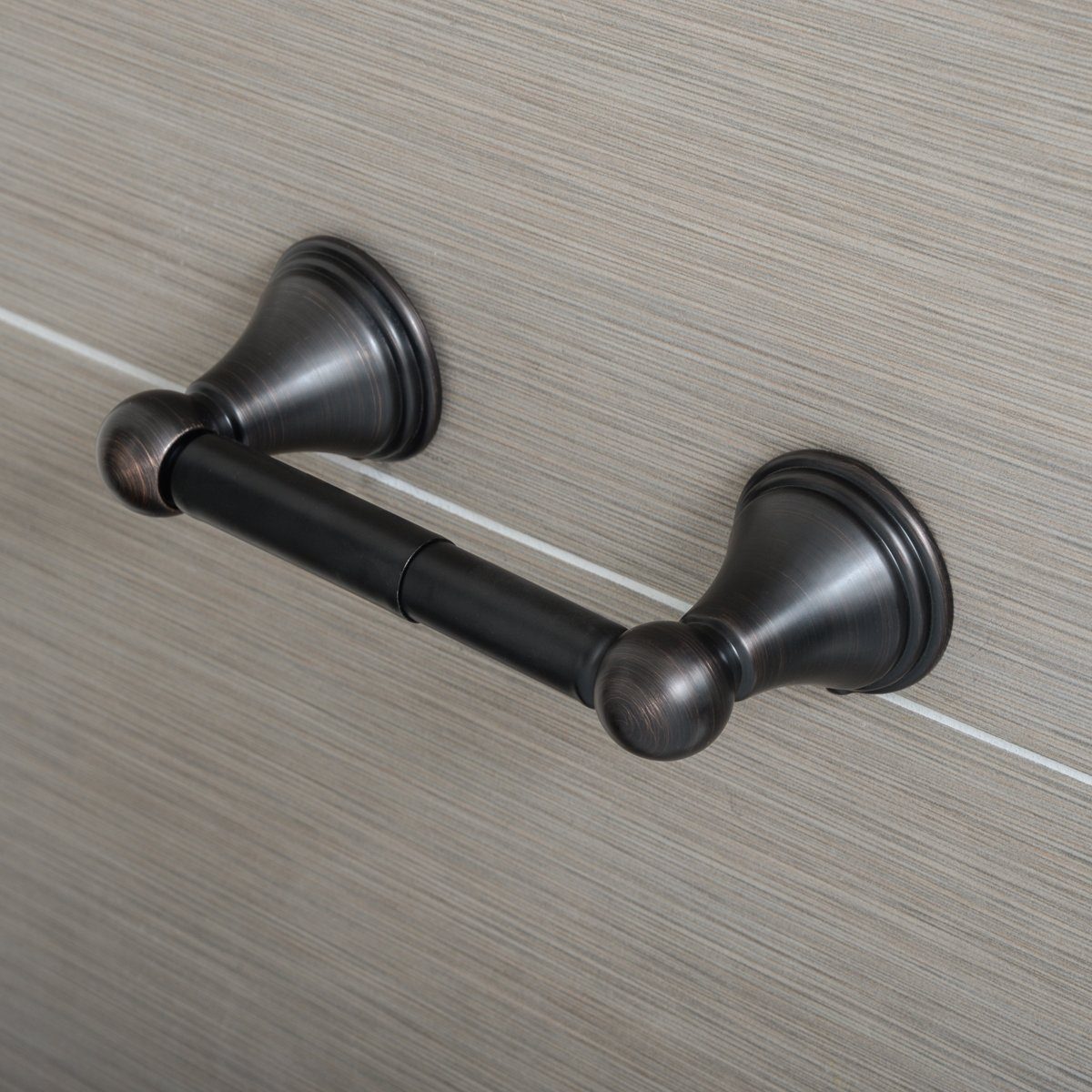 AmazonBasics AB-BR809-OR Modern Spring Toilet Paper Holder, Oil Rubbed Bronze