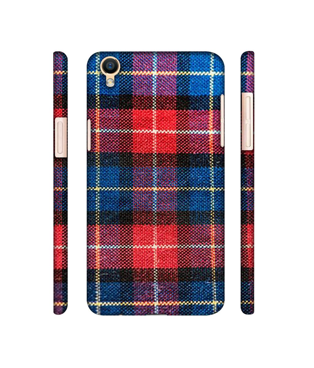 Amazon Brand - Solimo Designer Check Cloth 3D Printed Hard Back Case Mobile Cover for Oppo F1 Plus