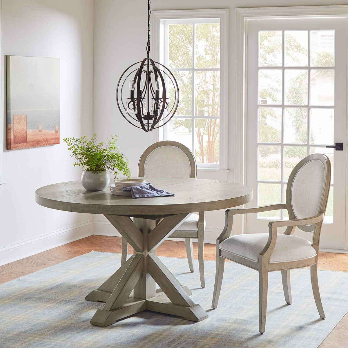 Amazon Brand – Stone & Beam Creston Modern Expandable Wood Dining Kitchen Table, Round, 72"W, Oak