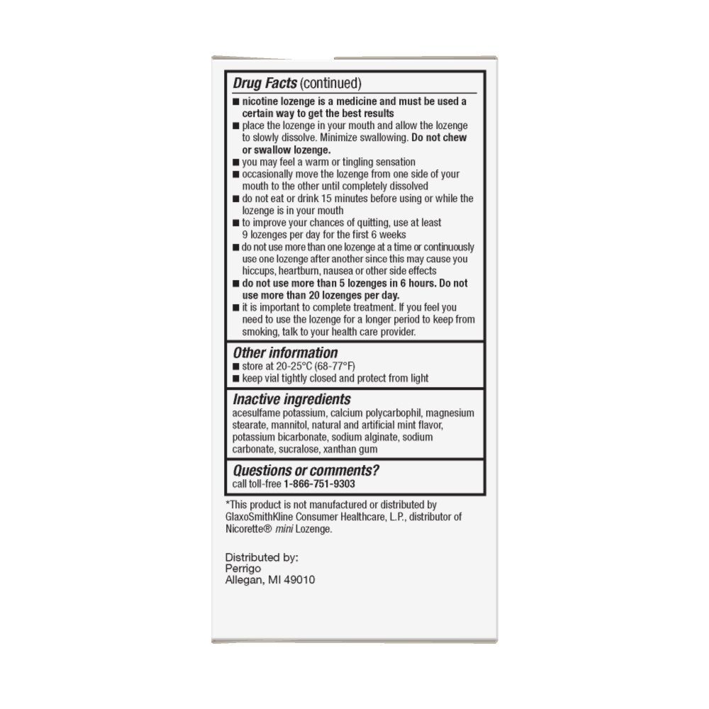 Amazon Basic Care Mini Nicotine Polacrilex Lozenge, 2 mg (nicotine), Stop Smoking Aid, Mint Flavor; quit smoking with mint nicotine lozenge, 135 Count
