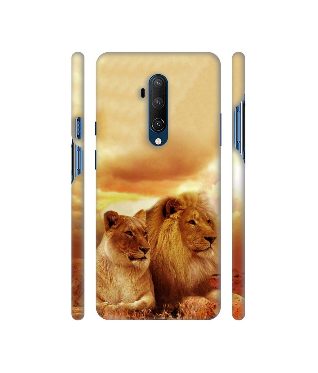 Amazon Brand - Solimo Designer Lion with Lioness 3D Printed Hard Back Case Mobile Cover for OnePlus 7T Pro