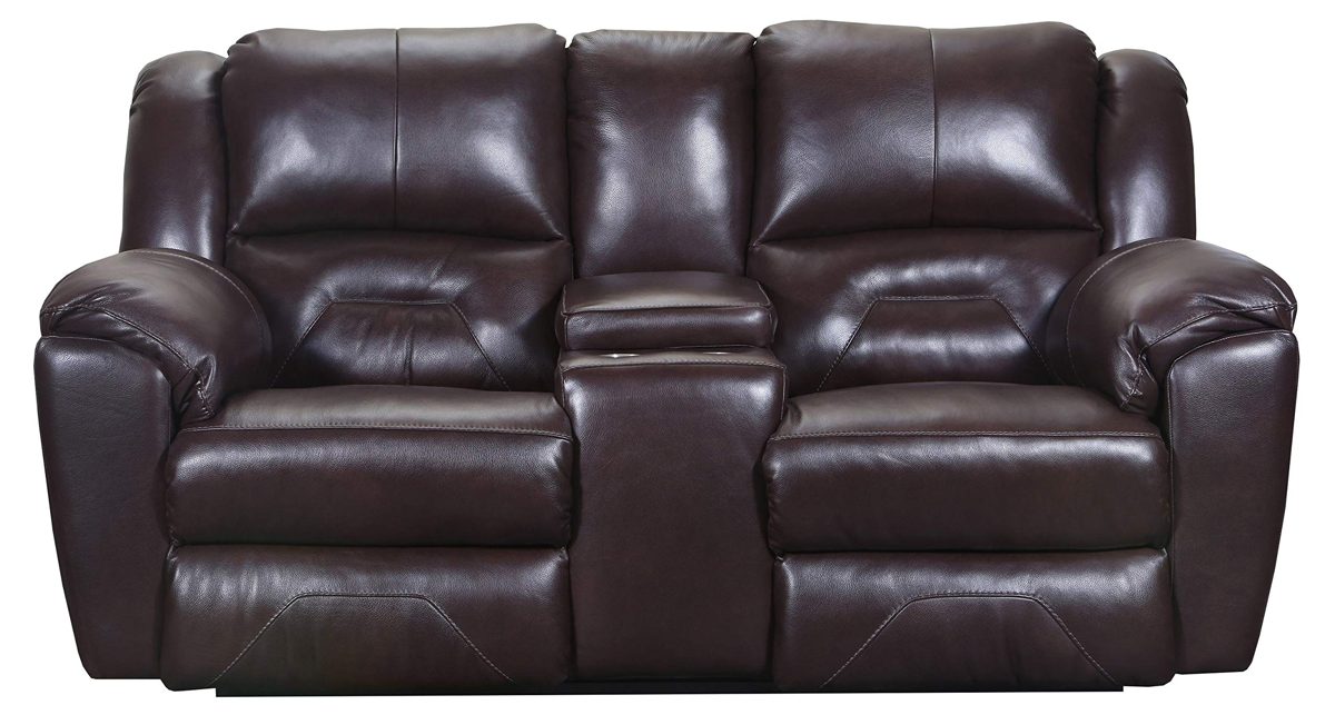 Ravenna Home Maplewood Leather Reclining Console Loveseat, 81"W