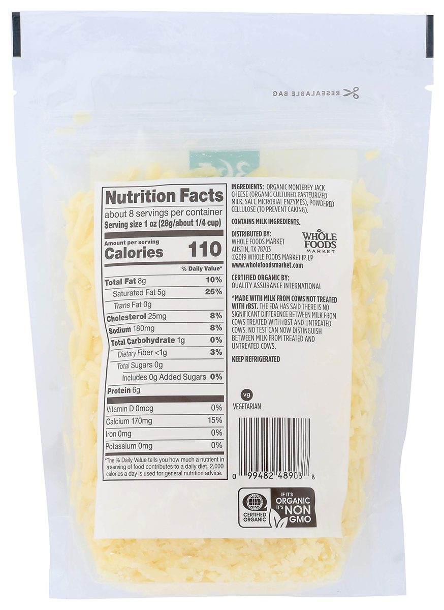 365 EVERYDAY VALUE Organic Shredded Monterey Jack, 8 OZ