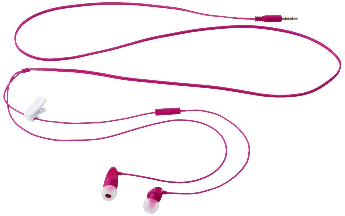 AmazonBasics In-Ear Headphones with Universal Mic - Pink