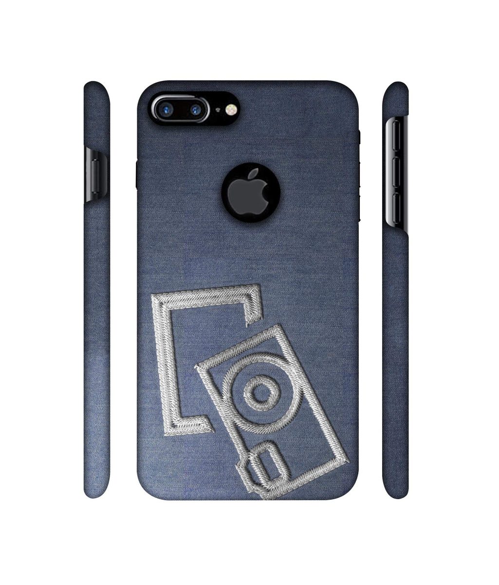 Amazon Brand - Solimo Designer Camera Embroidery 3D Printed Hard Back Case Mobile Cover for Apple iPhone 7 Plus (Logo Cut)