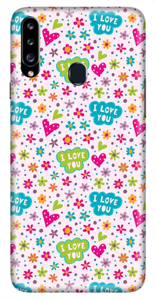 Amazon Brand - Solimo Designer Love Pattern Design 3D Printed Hard Back Case Mobile Cover for Samsung Galaxy A20s