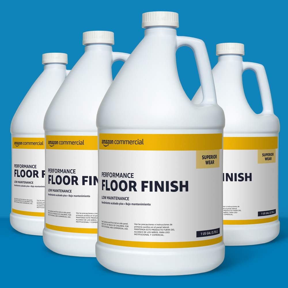 AmazonCommercial Performance Low Maintenance Floor Finish, 1-Gallon, 4-Pack