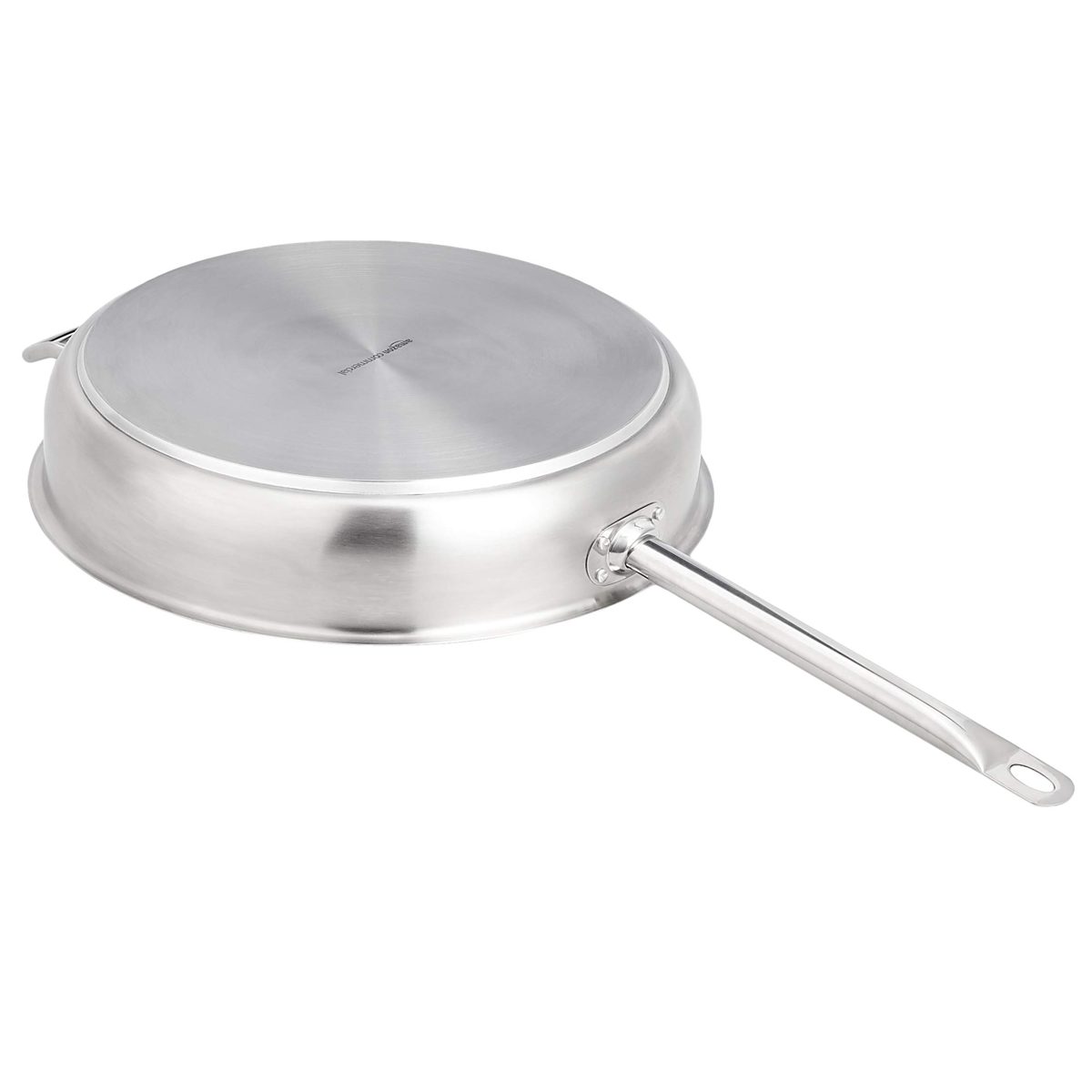 AmazonCommercial 16'' Non-Stick Stainless Steel Aluminum-Clad Fry Pan with Non-stick Coating and Helper Handle