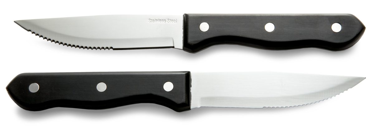 Strathwood 5-Piece Full Tang Steak Knife Set with Professional Sharpener