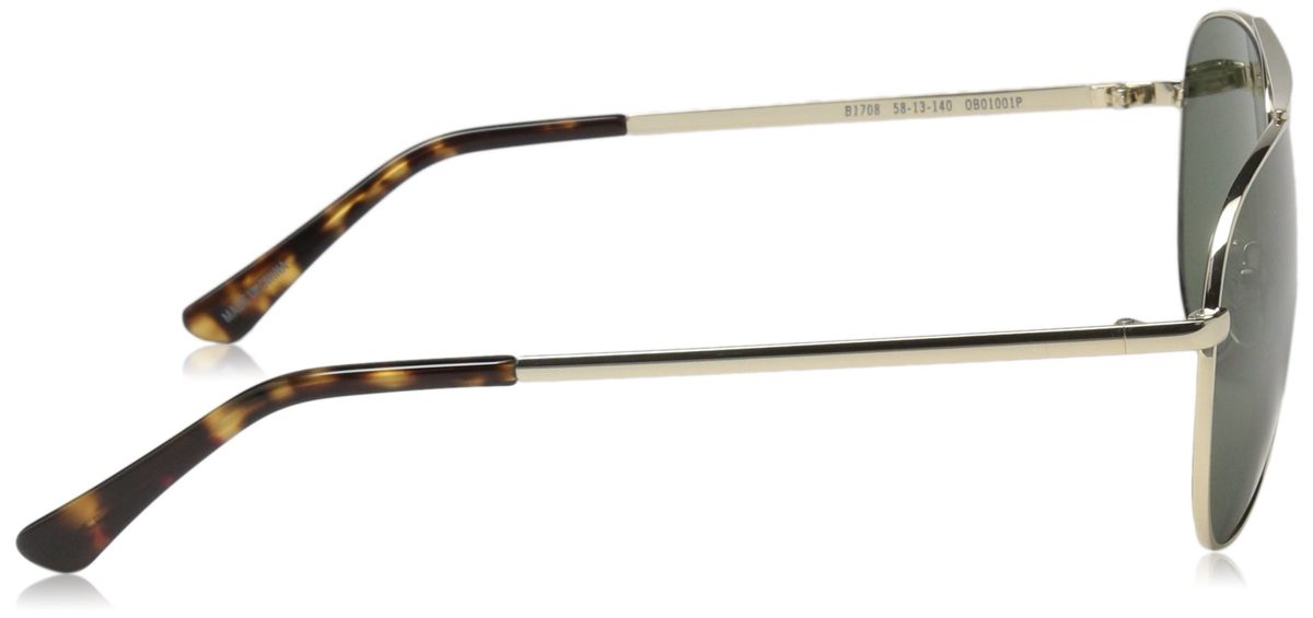 Obsidian Sunglasses for Women or Men Polarized Aviator Frame 01, Gold, 58 mm