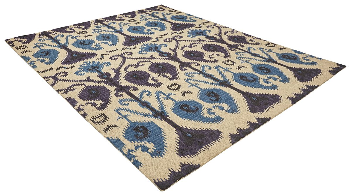 Amazon Brand – Stone & Beam Contemporary Ikat Inspired Wool Area Rug, 3' 6" x 5' 6", Beige