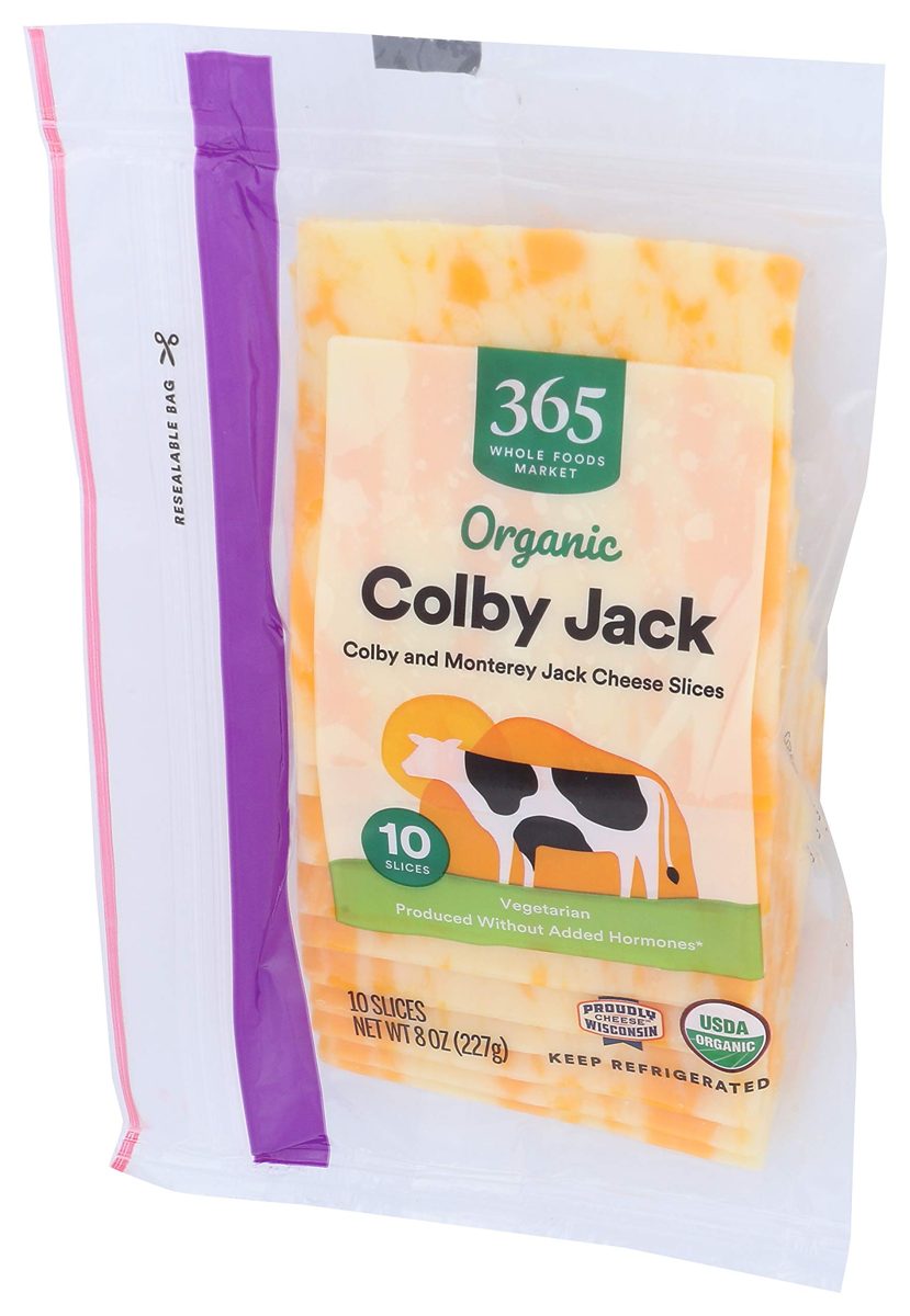 365 by Whole Foods Market, Organic Cheese Slices, Colby Jack (10 Slices), 8 Ounce