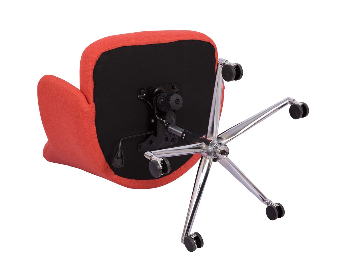 AmazonBasics Classic, Adjustable, Swivel Office Desk Chair with Casters and Twill Fabric, Brick Red