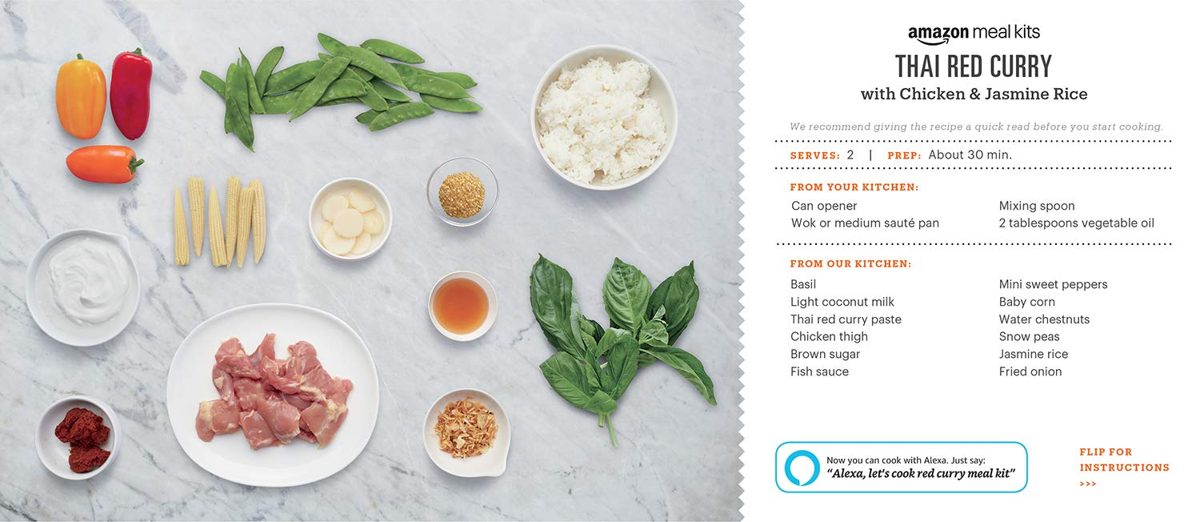 Amazon Meal Kits, Thai Red Curry with Chicken & Jasmine Rice, Serves 2