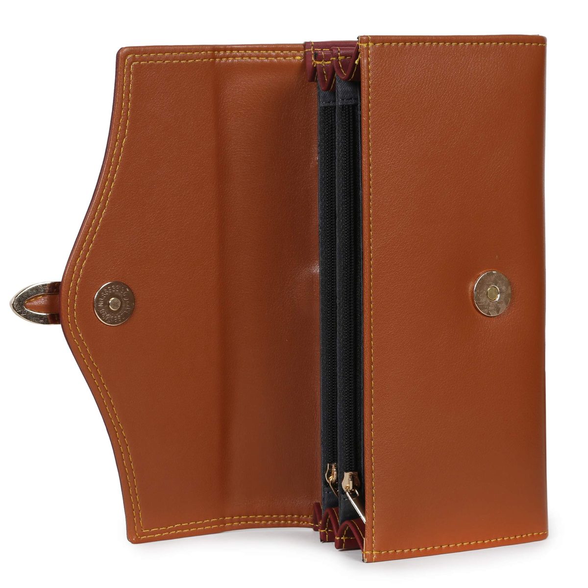 Nia & Nicole Women's Wallet (Maroon, Tan)