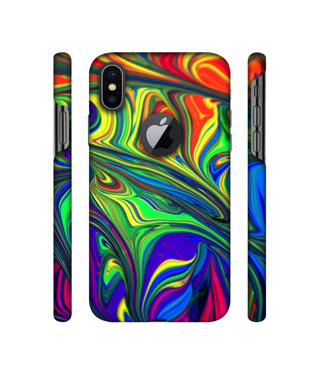 Amazon Brand - Solimo Designer Mash Painting 3D Printed Hard Back Case Mobile Cover for Apple iPhone X (Logo Cut)