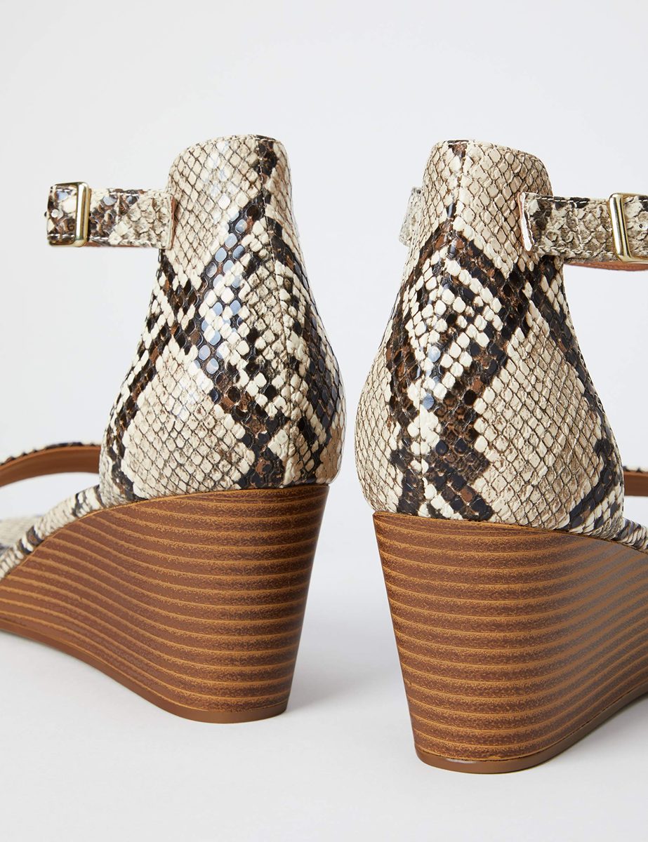 find. Wedge Leather, Women's Heels Sandals Open Toe Sandals, Beige (Beige), 5 UK (38 EU)