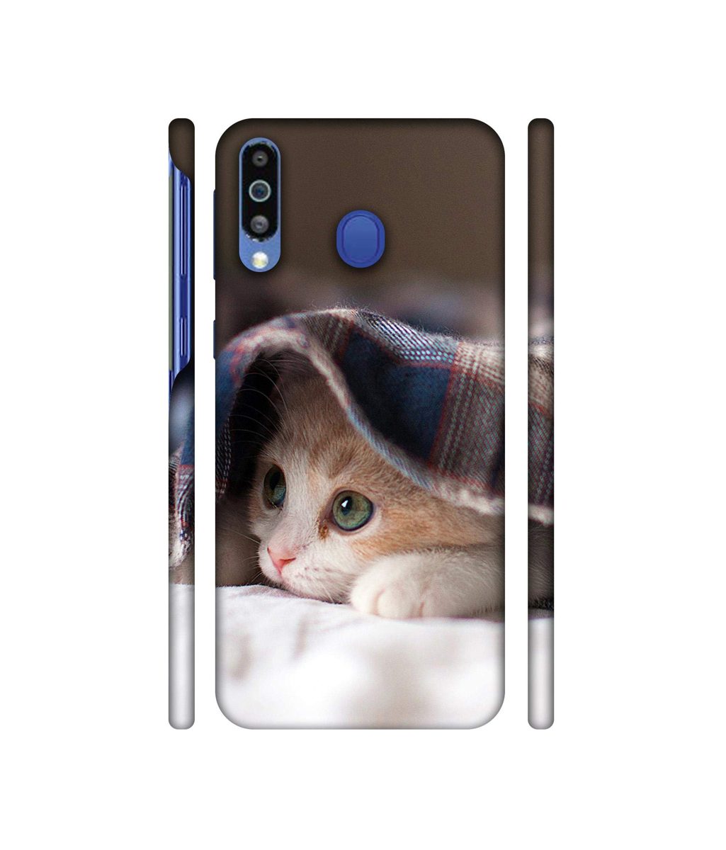 Amazon Brand - Solimo Designer Sleepy Kitten 3D Printed Hard Back Case Mobile Cover for Samsung Galaxy M21