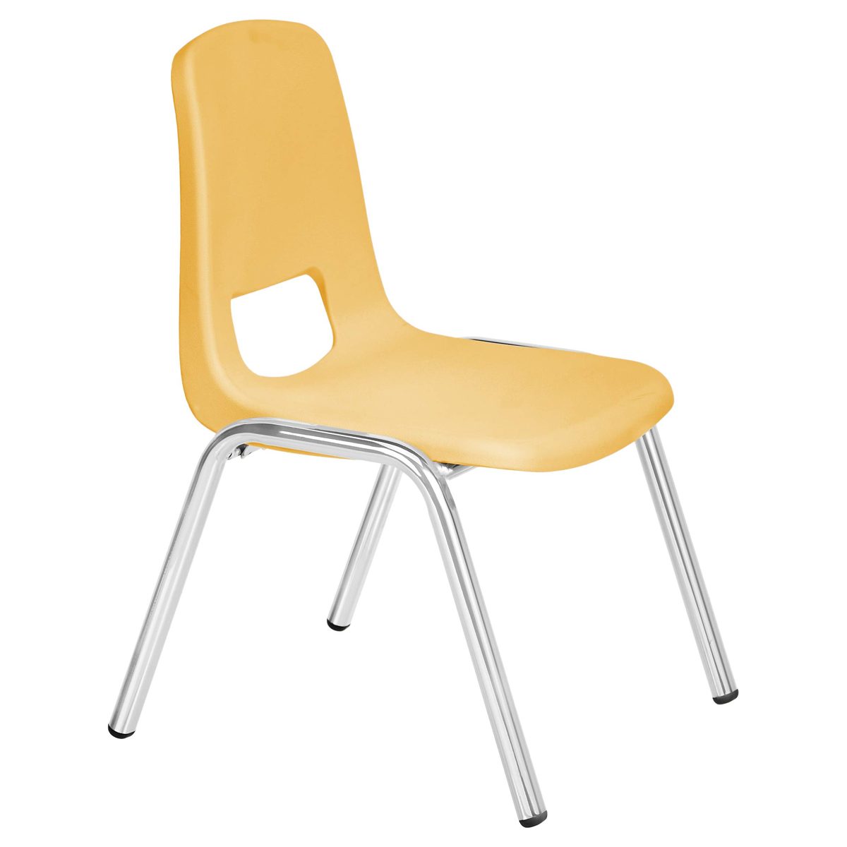 AmazonBasics 12 Inch School Classroom Stack Chair, Chrome Legs, Yellow, 6-Pack