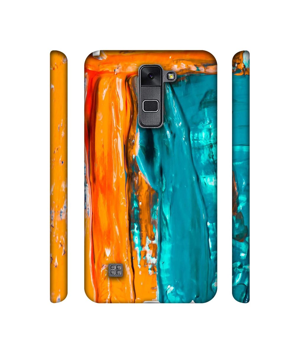 Amazon Brand - Solimo Designer Gold Yellow and Sky Blue Paint 3D Printed Hard Back Case Mobile Cover for LG Stylus 2