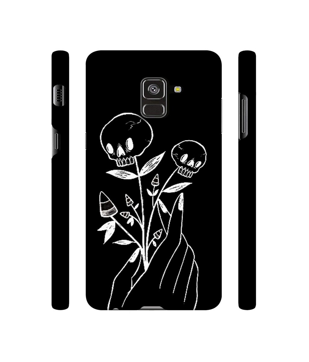 Amazon Brand - Solimo Designer Skull Flower 3D Printed Hard Back Case Mobile Cover for Samsung Galaxy A8 Plus