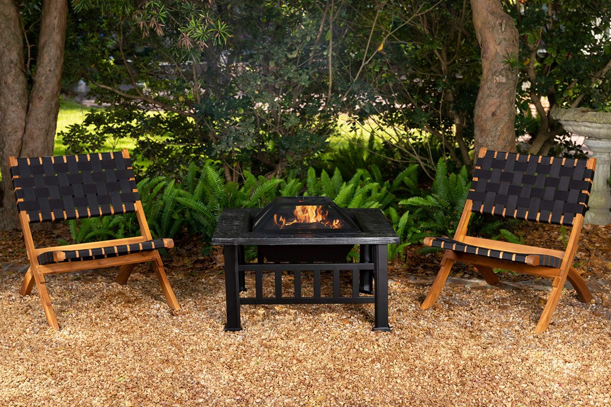 AmazonBasics Stone Square Fire Pit, 81.2 cm