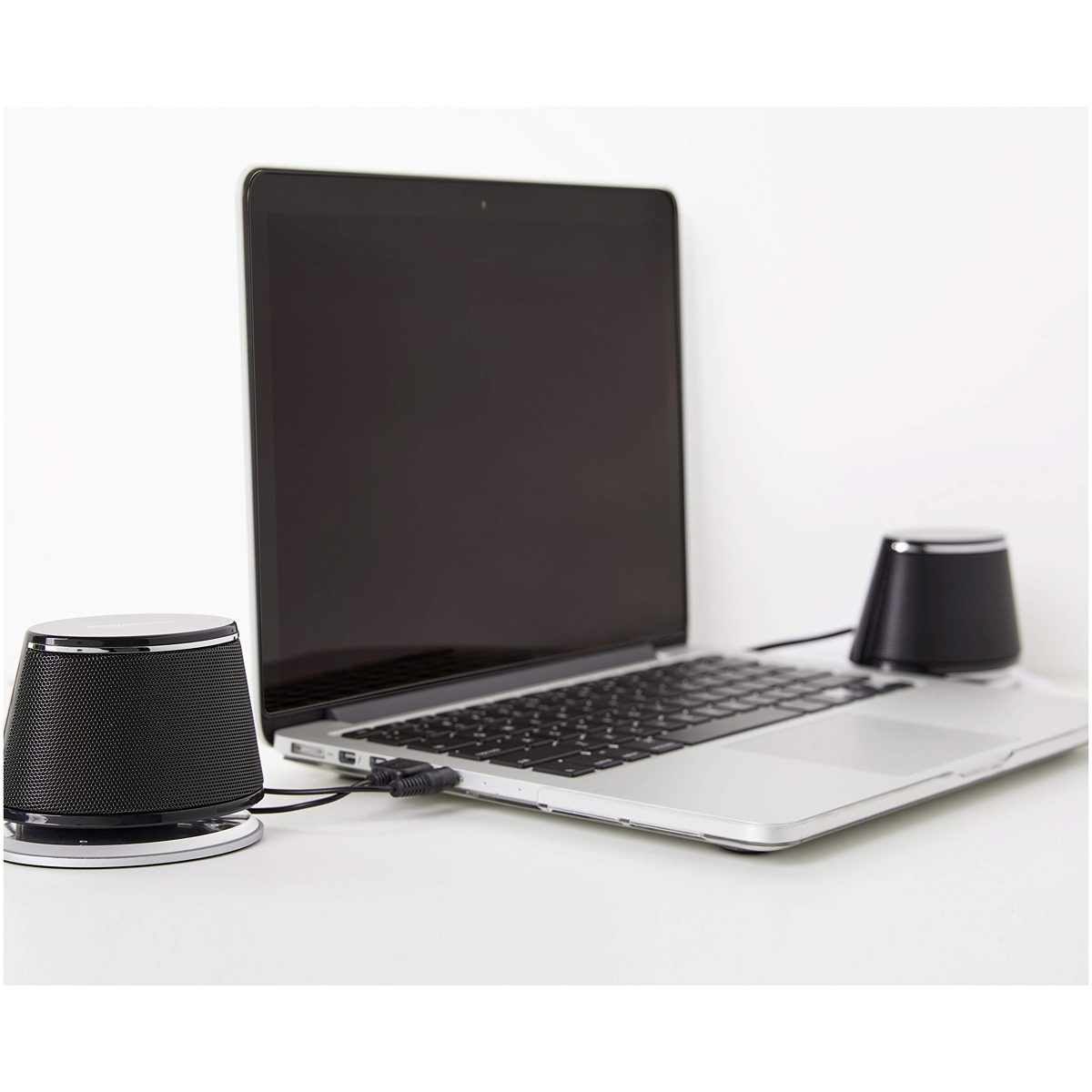 AmazonBasics USB-Powered Computer Speakers with Dynamic Sound, Black, 4-Pack