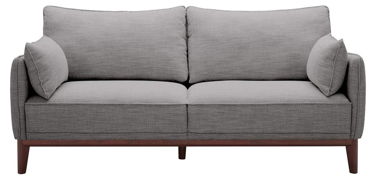 Amazon Brand – Stone & Beam Hillman Mid-Century Sofa Couch with Wood Base and Legs, 78"W, Fog Gray