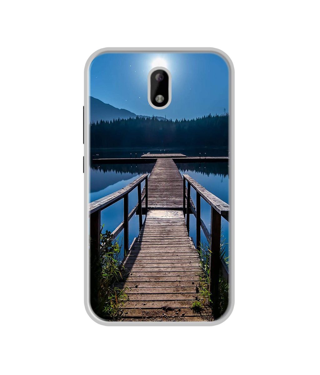 Amazon Brand - Solimo Designer Wooden Beach UV Printed Soft Back Case Mobile Cover for Itel A23