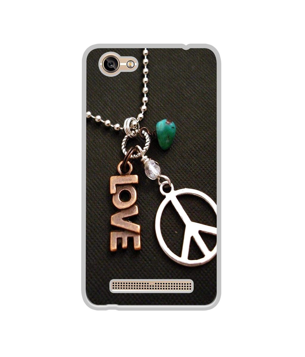 Amazon Brand - Solimo Designer Love and Peace UV Printed Soft Back Case Mobile Cover for Lava A77