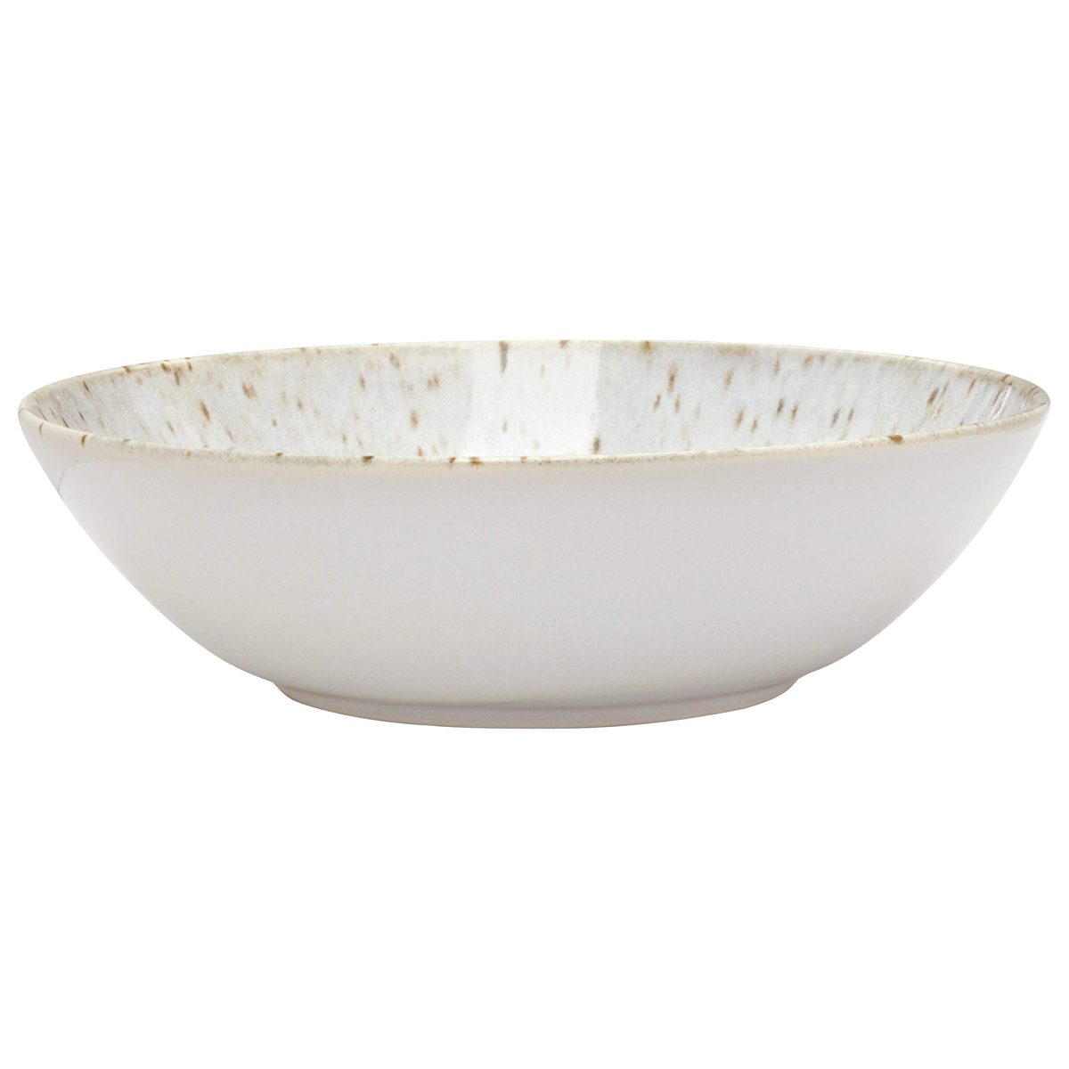 Rivet 18-Piece Stoneware Plates and Bowls Dinnerware Set, Service for 6, Speckle Swirl Glaze