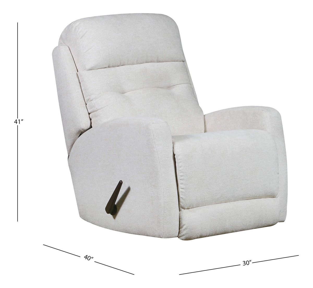 Ravenna Home Beaver Creek Upholstered Rocking Recliner Chair with Swivel, 40"W, Cream