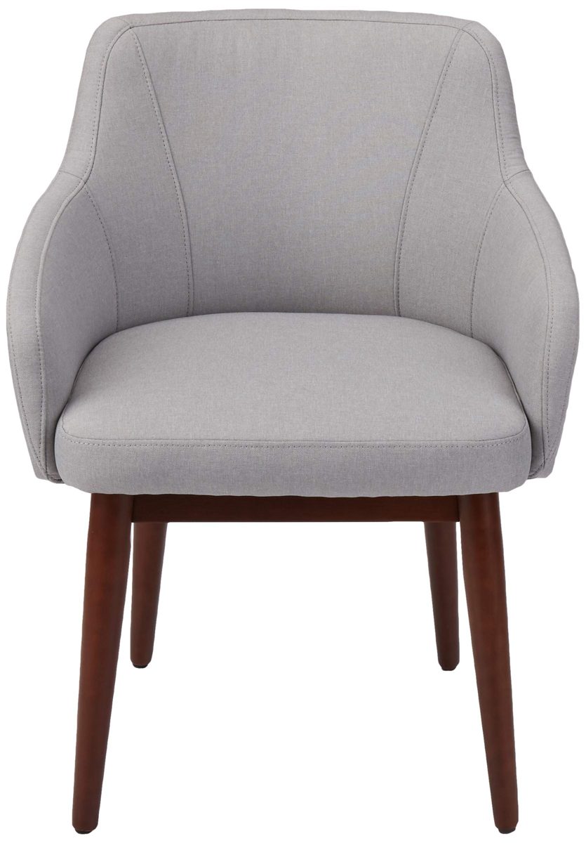 AmazonBasics Modern Curved Back Accent Chair with Ottoman, Grey