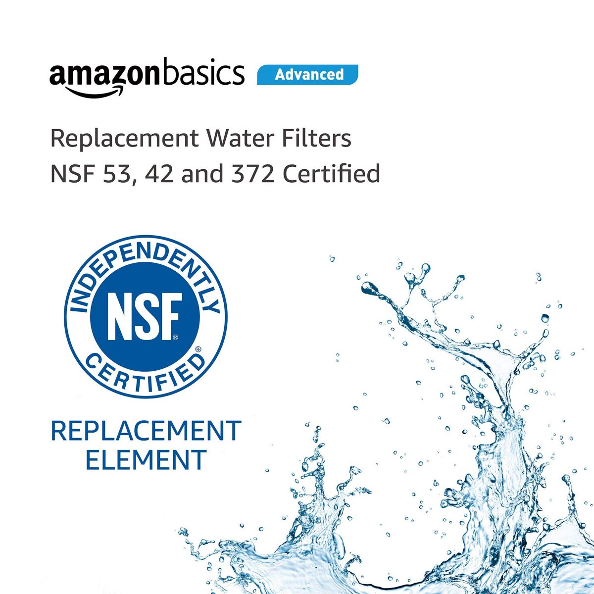 AmazonBasics Replacement GE MSWF Refrigerator Water Filter Cartridge - Advanced Filtration (Renewed)