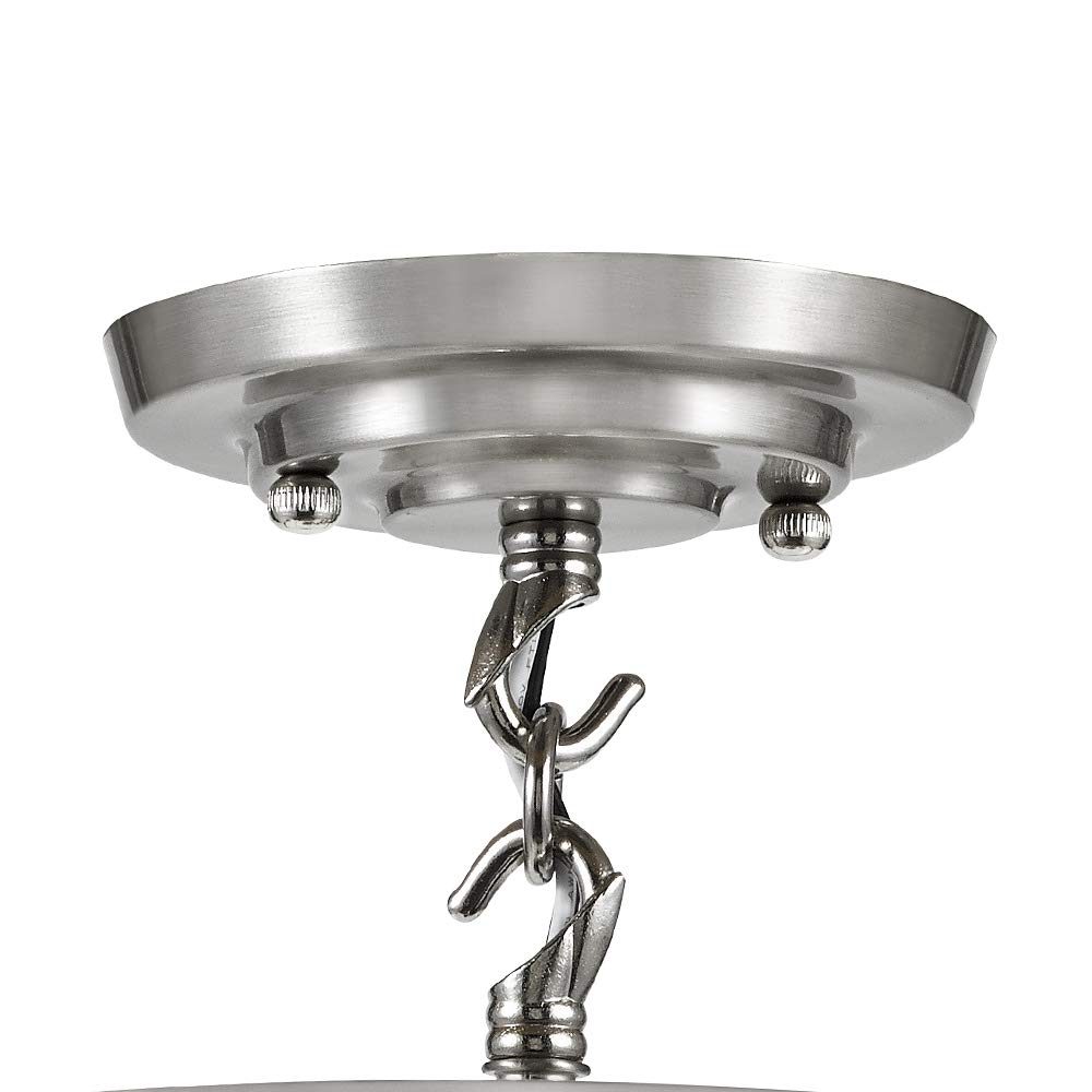 Amazon Brand – Ravenna Home Clear Glass Semi-Flush Mount Pendant Ceiling Light Fixture with LED Bulb - 8.5 x 8.5 x 14.75 Inches, Brushed Nickel