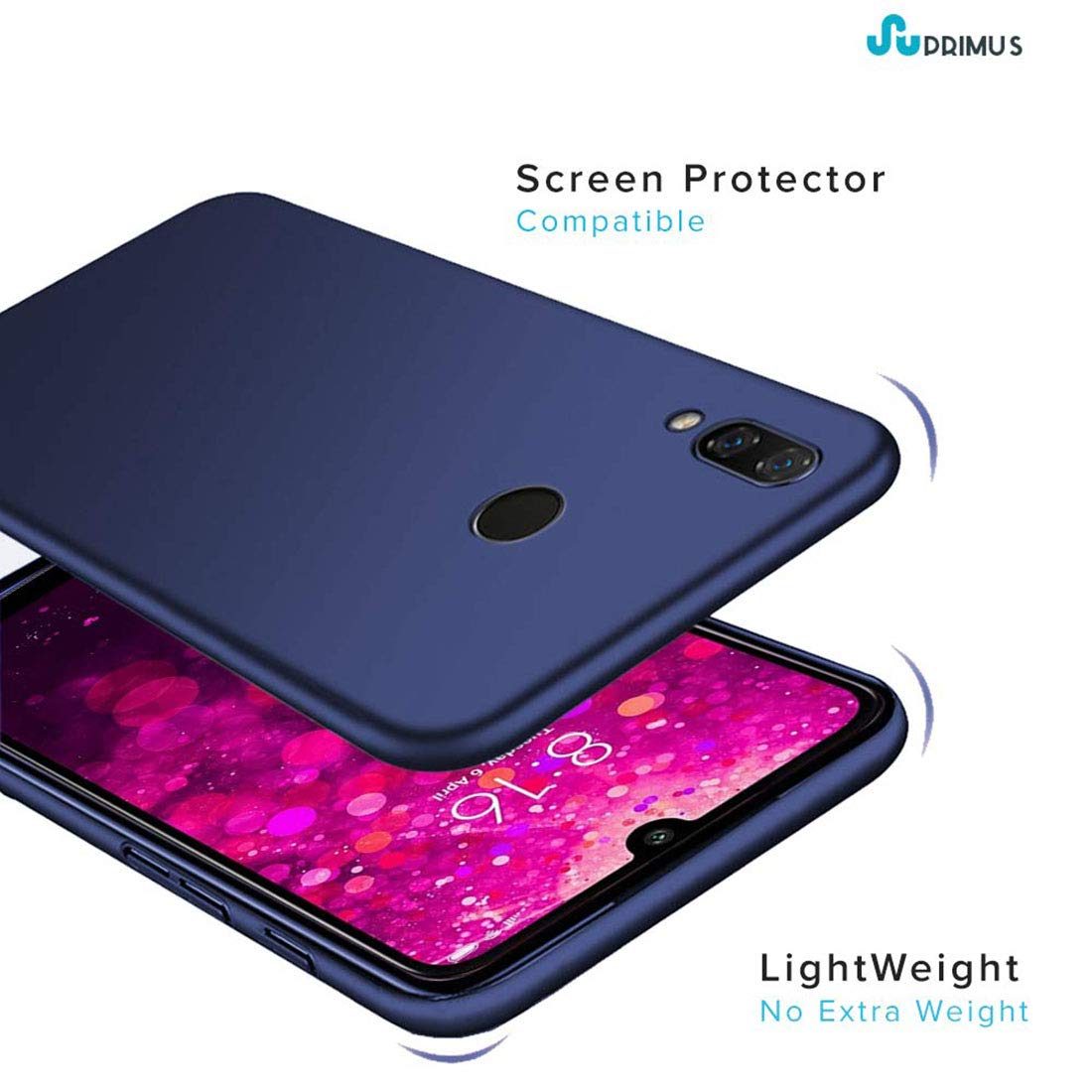 Amazon Brand - Solimo Mobile Cover (Hard Back & Slim) for Mi Redmi Y3 (Marine Blue)