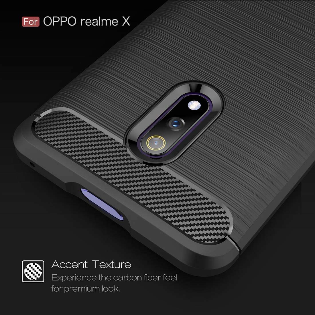 Amazon Brand - Solimo Mobile Cover (Soft & Flexible Back case) for Realme X (Black)