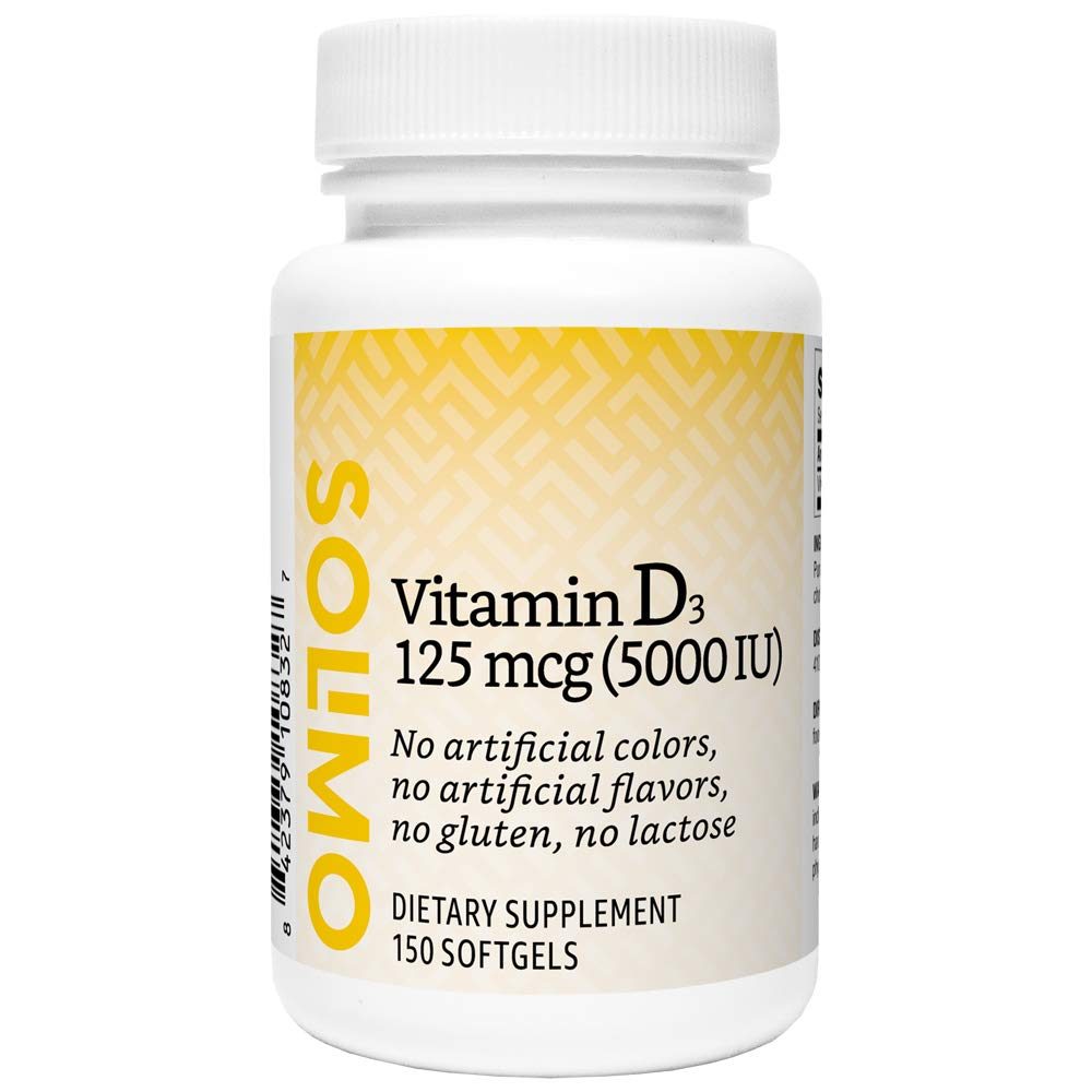 Amazon Brand - Solimo Vitamin C 500 mg with Rose Hips 5 mg, 150 Tablets, Five Month Supply & Solimo Vitamin D3 125 mcg (5000 IU), 150 Softgels, Five Month Supply (Packaging May Vary)