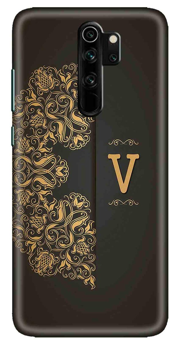 Amazon Brand - Solimo Designer Black Pattern Alphabet-V 3D Printed Hard Back Case Mobile Cover for Xiaomi Redmi Note 8 Pro
